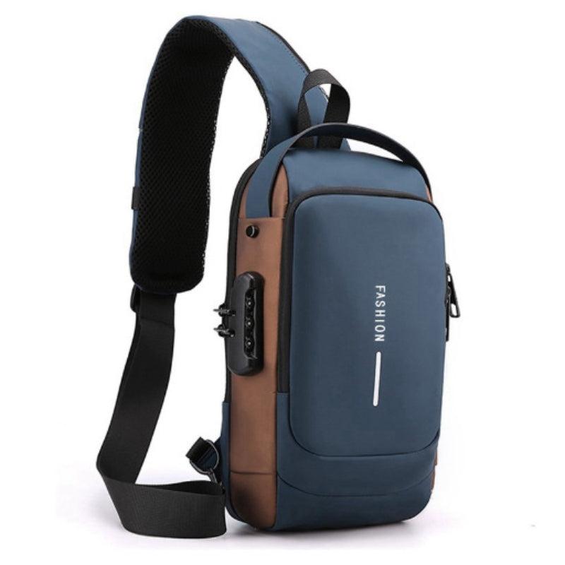 Anti Theft Password Lock Crossbody Bag with USB Charging Port