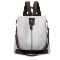 Vintage Zipper Front Backpack Purse Anti-theft School Bag