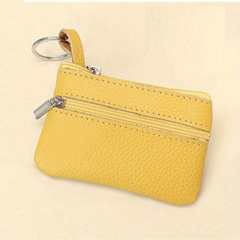 Top Layer Cowhide Coin Purse Mini Ultra Thin Zipper Coin Purse