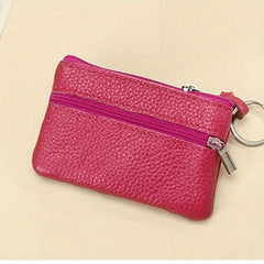 Top Layer Cowhide Coin Purse Mini Ultra Thin Zipper Coin Purse