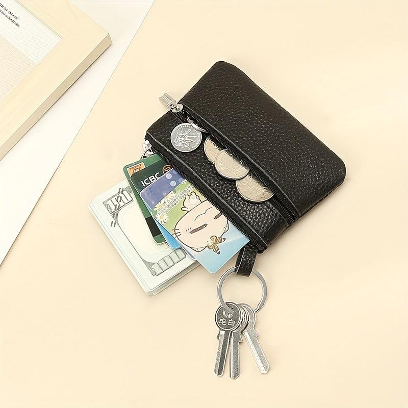 Top Layer Cowhide Coin Purse Mini Ultra Thin Zipper Coin Purse