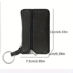 Top Layer Cowhide Coin Purse Mini Ultra Thin Zipper Coin Purse