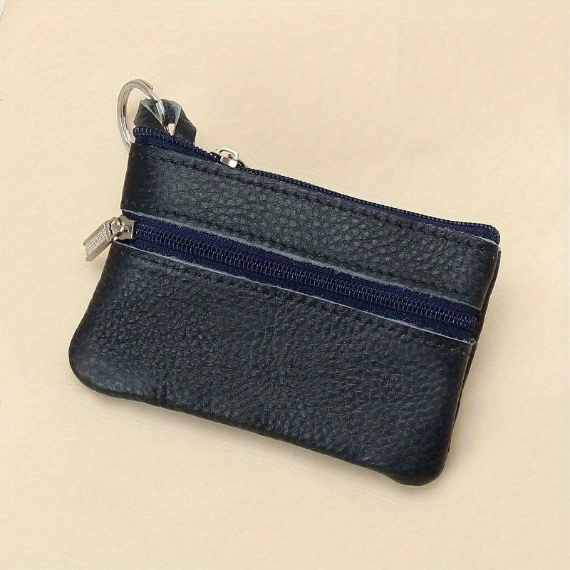 Top Layer Cowhide Coin Purse Mini Ultra Thin Zipper Coin Purse