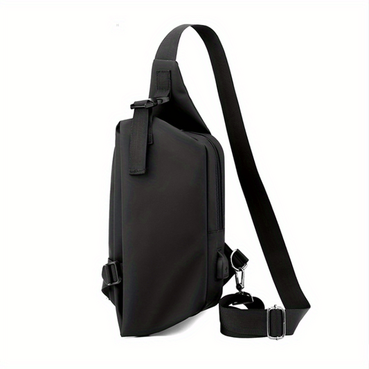 Men's Chest Bag Shoulder Messenger Bag USB Charging Casual Waterproof Backpack