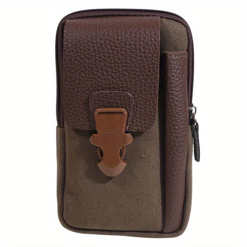 Zipper Waist Bag Double layer Solid Mobile Phone Bag