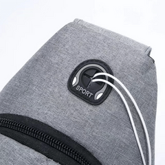 Men's Casual Crossbody Bag With Earphone Hole for Outdoor Sports Hiking