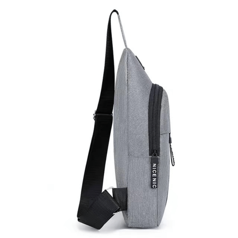 Men's Casual Crossbody Bag With Earphone Hole for Outdoor Sports Hiking