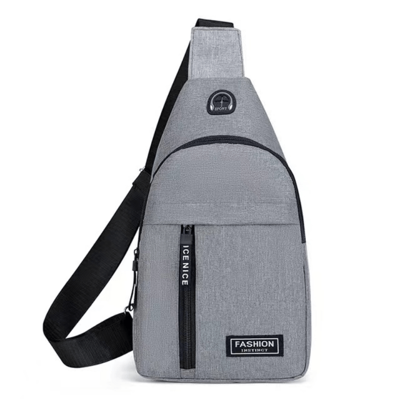 Men's Casual Crossbody Bag With Earphone Hole for Outdoor Sports Hiking