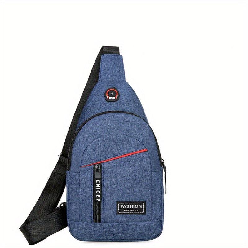 Men's Crossbody Bag Earphone Hole Multifunction Shoulder Bag Outdoor Sports