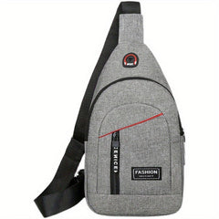 Men's Crossbody Bag Earphone Hole Multifunction Shoulder Bag Outdoor Sports