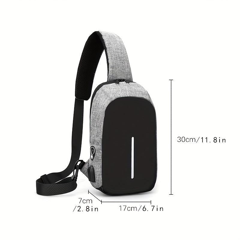 Men's Casual Chest Bag Outdoor Shoulder Bag With USB Charging