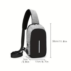 Men's Casual Chest Bag Outdoor Shoulder Bag With USB Charging