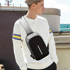 Men's Casual Chest Bag Outdoor Shoulder Bag With USB Charging