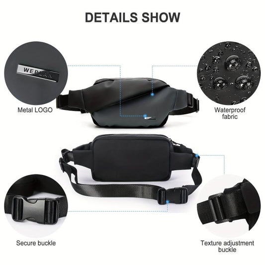 Men's Crossbody Fanny Pack for Outdoors Traveling Running Hiking Cycling