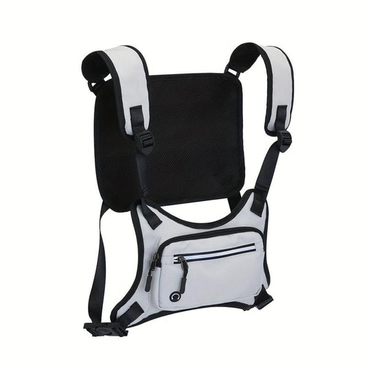 Men's Waterproof Reflective Strip Vest Bag Hip Hop Streetwear Waist Pack