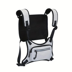 Men's Waterproof Reflective Strip Vest Bag Hip Hop Streetwear Waist Pack