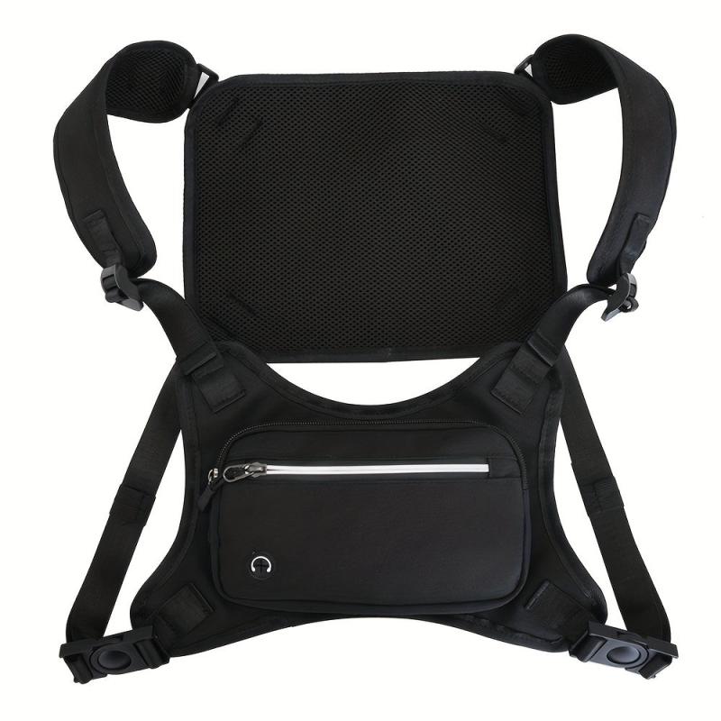 Men's Waterproof Reflective Strip Vest Bag Hip Hop Streetwear Waist Pack