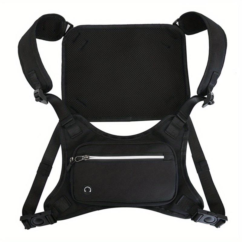 Men's Waterproof Reflective Strip Vest Bag Hip Hop Streetwear Waist Pack
