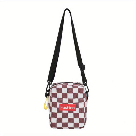 Checkered Shoulder Bag Sports Crossbody Bag