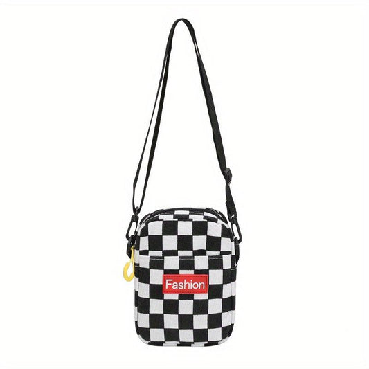 Checkered Shoulder Bag Sports Crossbody Bag