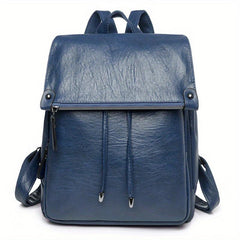 Anti Theft Large Capacity PU Leather Textured School Travel Backpack
