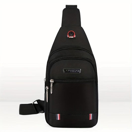 Men's Oxford Crossbody Chest Bag Travel Sport Camping Phone Charging Sling Bag