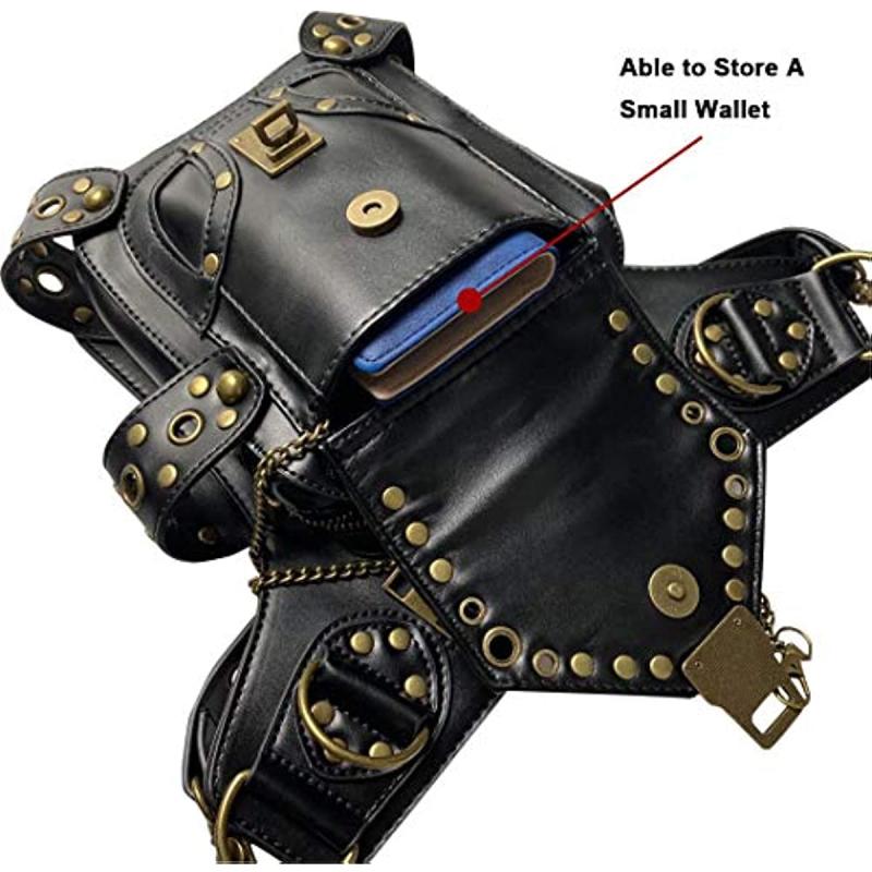 Casual Steampunk Waist Bag Gothic Retro Travel Hiking Shoulder Bag Leg Bag Gift