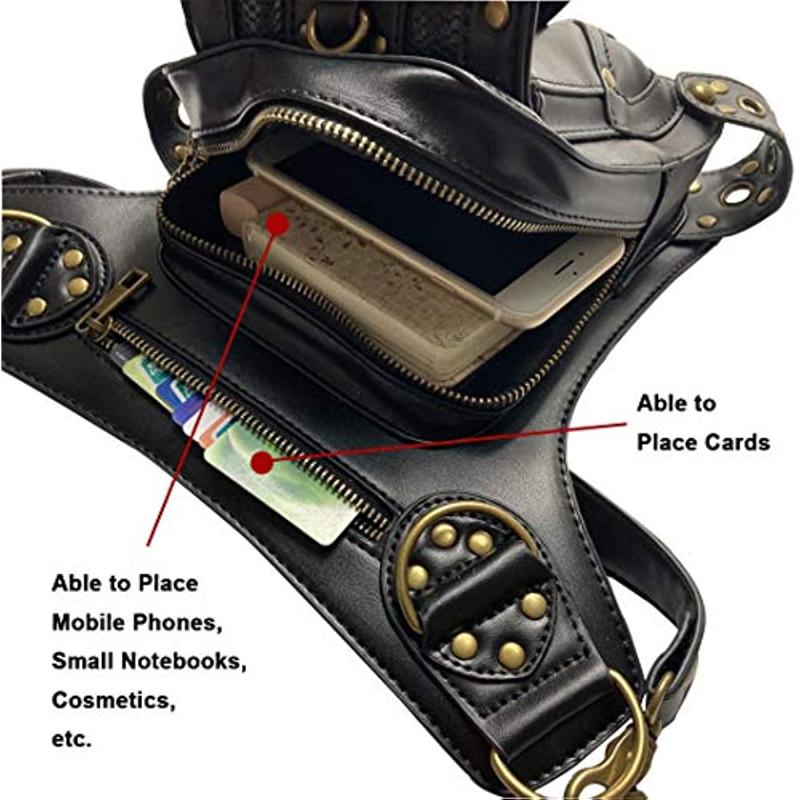 Casual Steampunk Waist Bag Gothic Retro Travel Hiking Shoulder Bag Leg Bag Gift