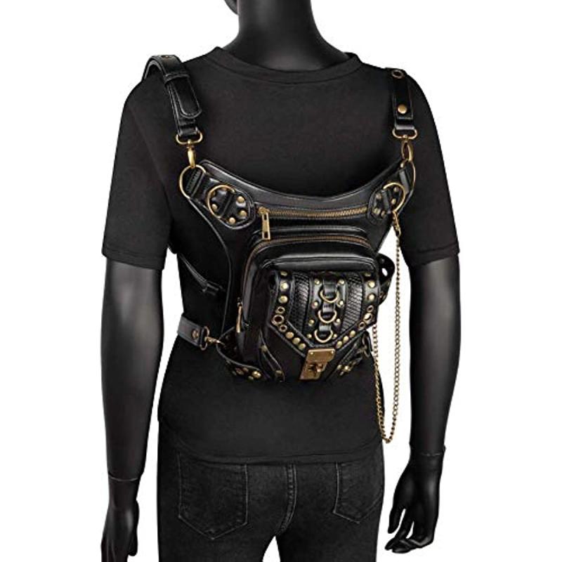 Casual Steampunk Waist Bag Gothic Retro Travel Hiking Shoulder Bag Leg Bag Gift