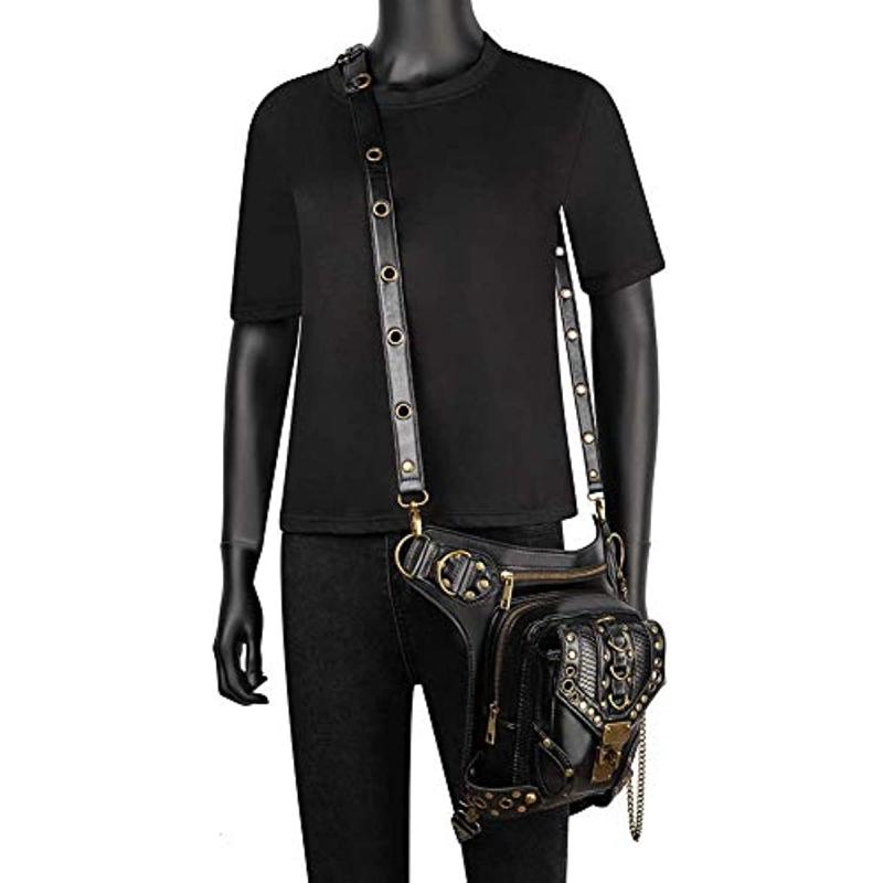Casual Steampunk Waist Bag Gothic Retro Travel Hiking Shoulder Bag Leg Bag Gift