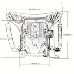 Casual Steampunk Waist Bag Gothic Retro Travel Hiking Shoulder Bag Leg Bag Gift