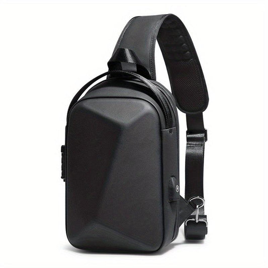 Men's Casual Chest Bag USB Charging Office Tablet Chest Bag