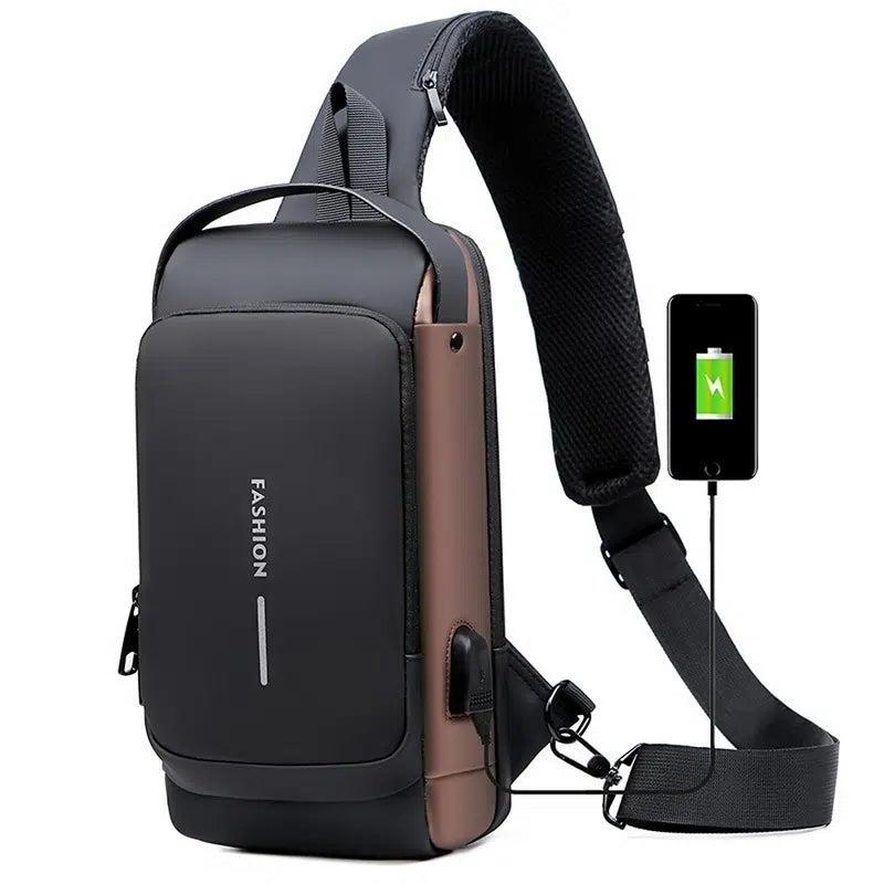 Men's Anti-Theft Shoulder Bag USB Charging Waterproof Backpack