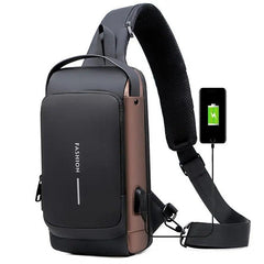 Men's Anti-Theft Shoulder Bag USB Charging Waterproof Backpack
