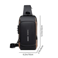 Men's Anti-Theft Shoulder Bag USB Charging Waterproof Backpack