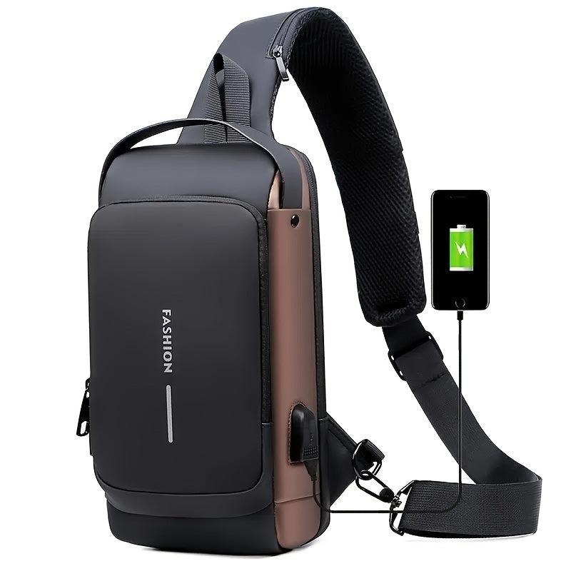Men's Anti-Theft Shoulder Bag USB Charging Waterproof Backpack