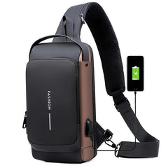 Men's Anti-Theft Shoulder Bag USB Charging Waterproof Backpack