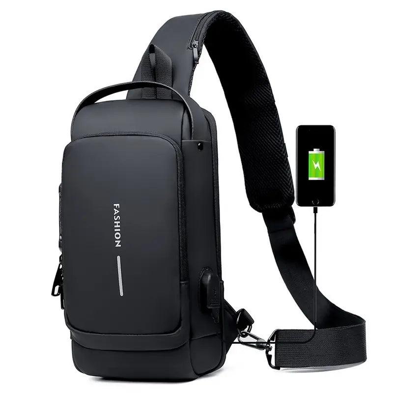 Men's Anti-Theft Shoulder Bag USB Charging Waterproof Backpack