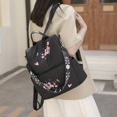 Ethnic Flower Embroidery Convertible Shoulder Bag