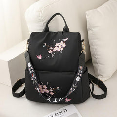Ethnic Flower Embroidery Convertible Shoulder Bag