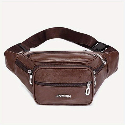 Men's Brown Retro Large Capacity Shoulder Bag PU Leather Casual