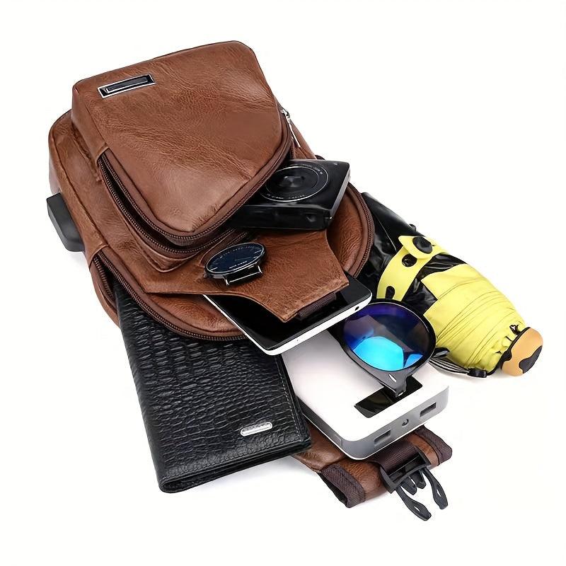 Anti-theft USB Chest Bag with Adjustable Strap