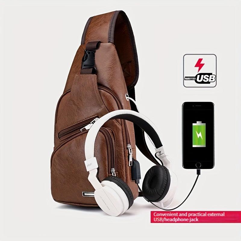 Anti-theft USB Chest Bag with Adjustable Strap