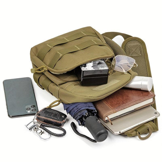 Tactical Shoulder Bag Multicam Camo Chest Bag Sling for Outdoor Travel Hiking