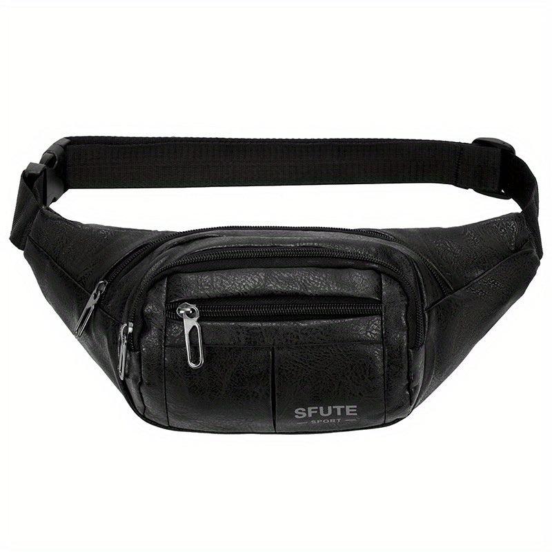 Men's Retro Large Capacity Leather Waist Bag Fanny Pack Shoulder Bag