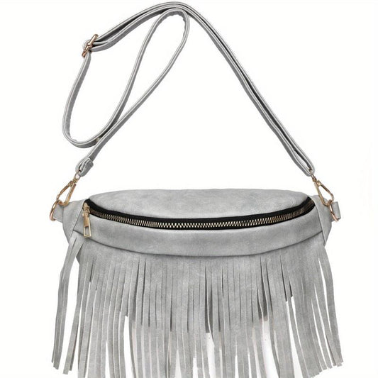 PU Shoulder Bag Tassel Bag Casual Shoulder Bag