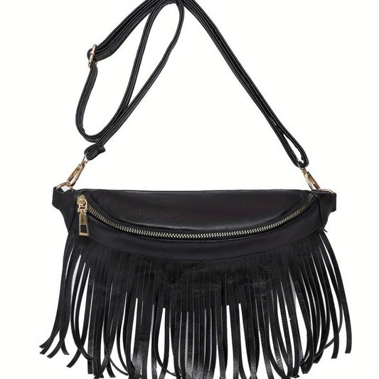PU Shoulder Bag Tassel Bag Casual Shoulder Bag