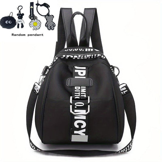 Letter Backpack Purses For Women Nylon School Bag Small Shoulder Bag
