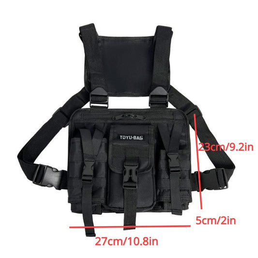 Men's Tactical Chest Bag Waistcoat Hip Hop Chest Rig Vest Bag