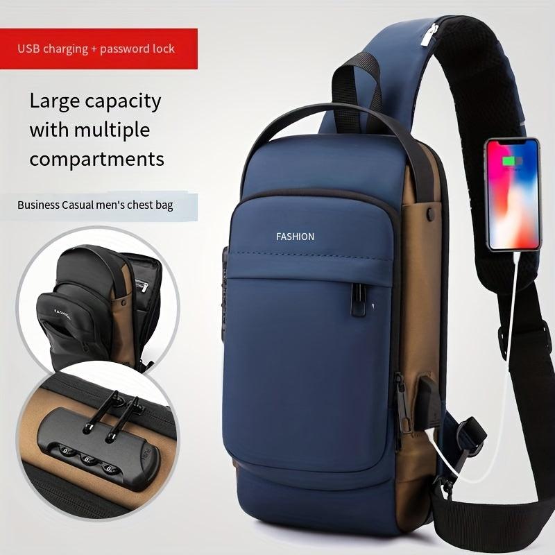Casual Shoulder Bag Sports Chest Bag With Password Lock